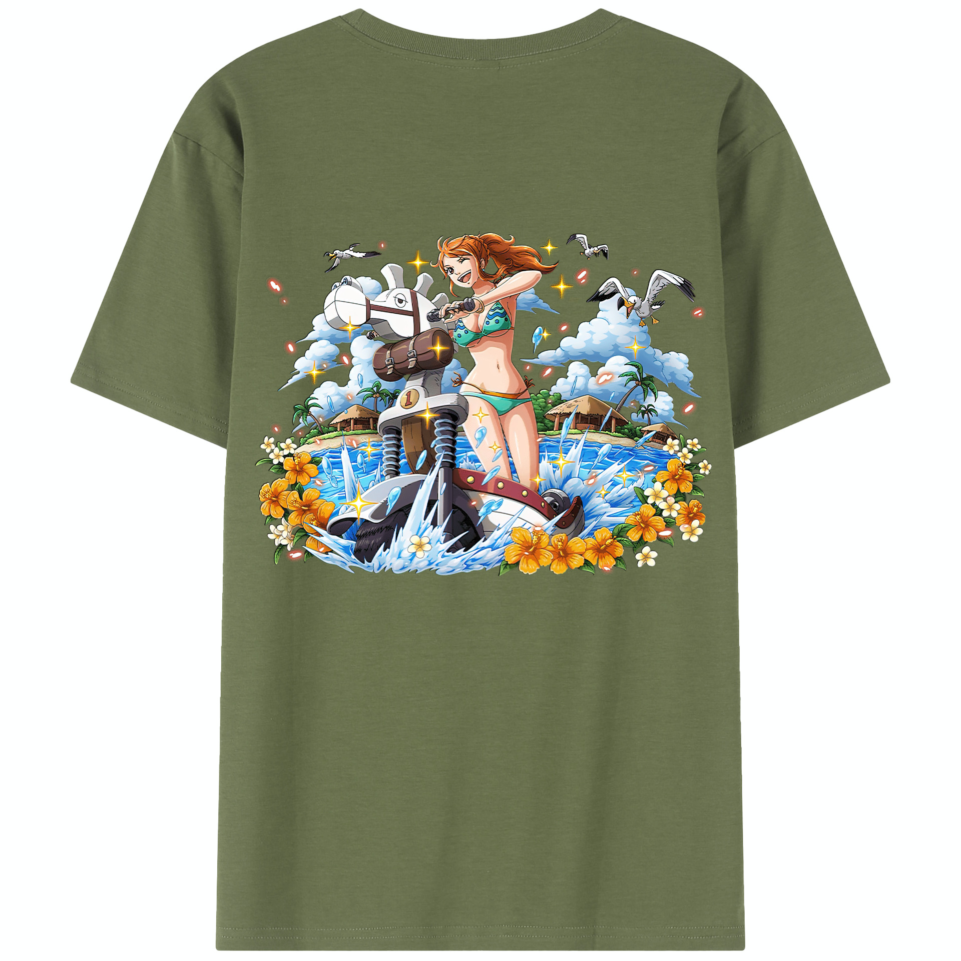 ワンピース ナミ ONE PIECE Nami 綿100％半袖Tシャツ（背面プリント）